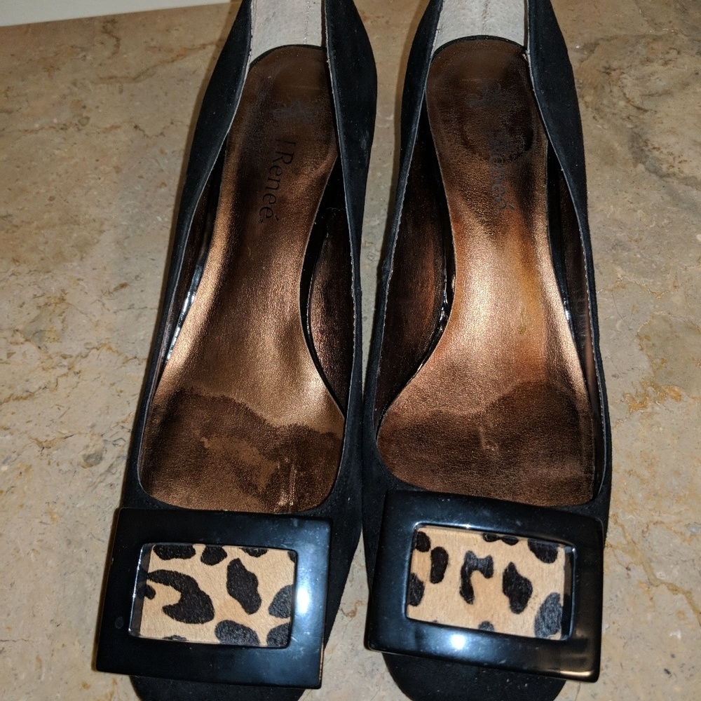 J Renee square toe pump